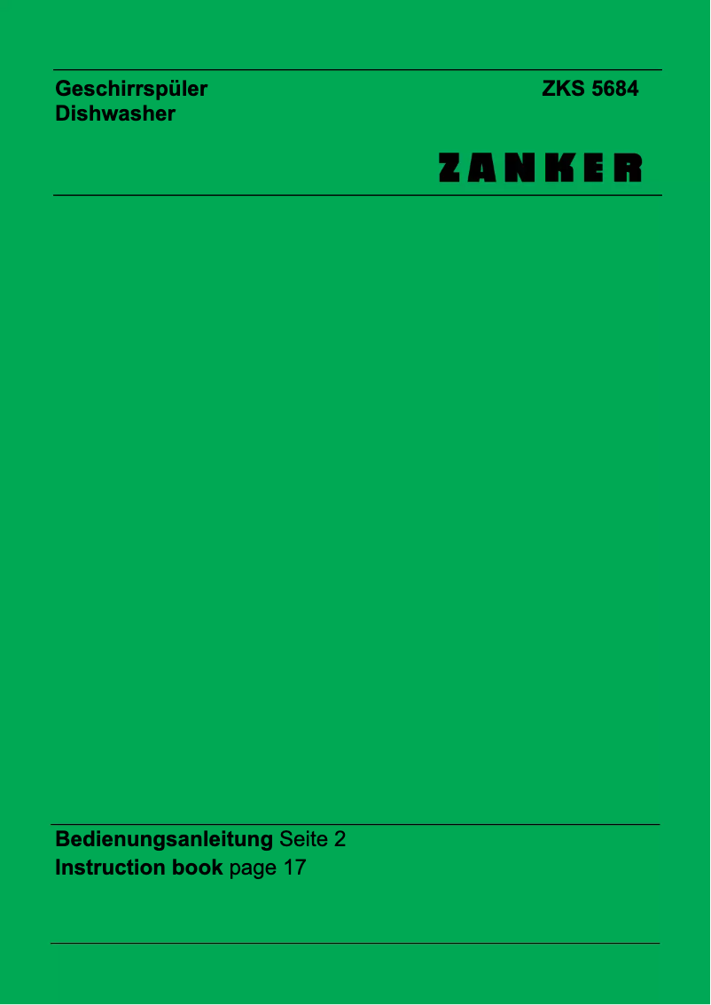 Page 1 de la notice Manuel utilisateur Zanker ZKS5684S