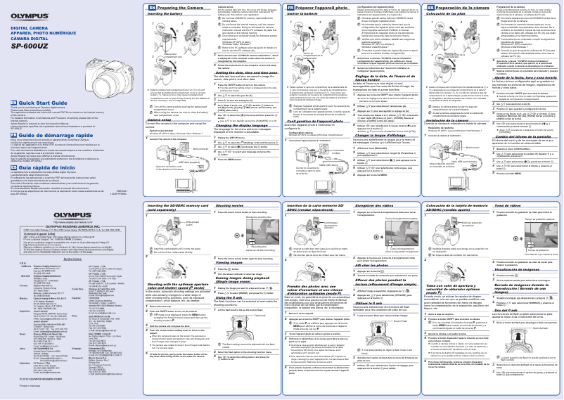 Página 1 del manual Guía de inicio rápido Olympus SP-600UZ