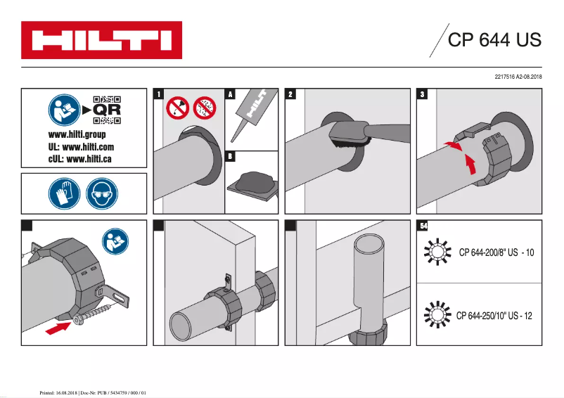 Page 1 de la notice Manuel utilisateur Hilti CP 644 US