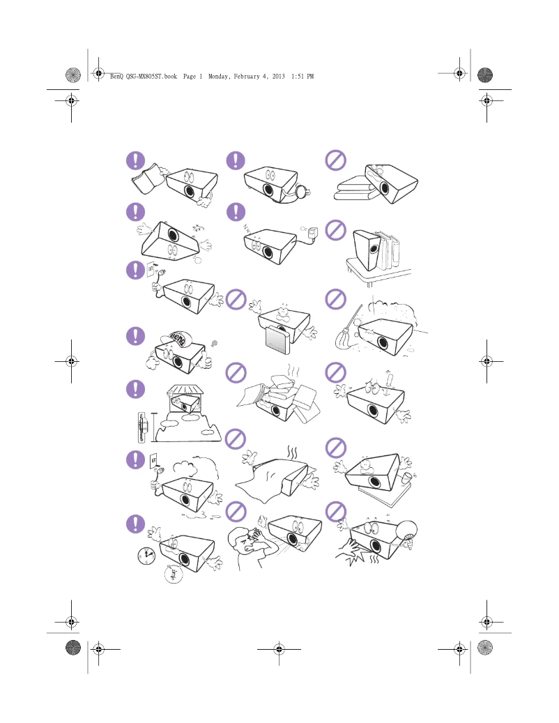 Página 1 del manual Guía de inicio rápido BenQ MX805ST
