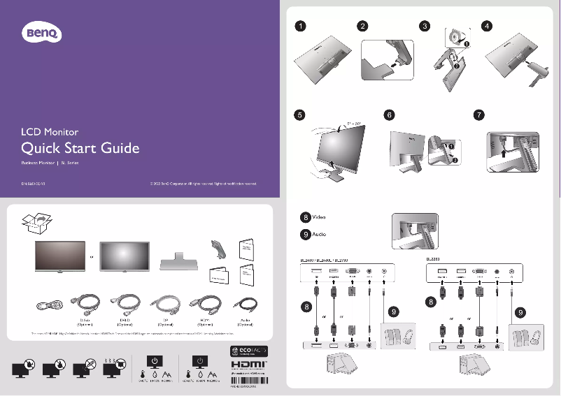 Página 1 del manual Guía de inicio rápido BenQ BL2480