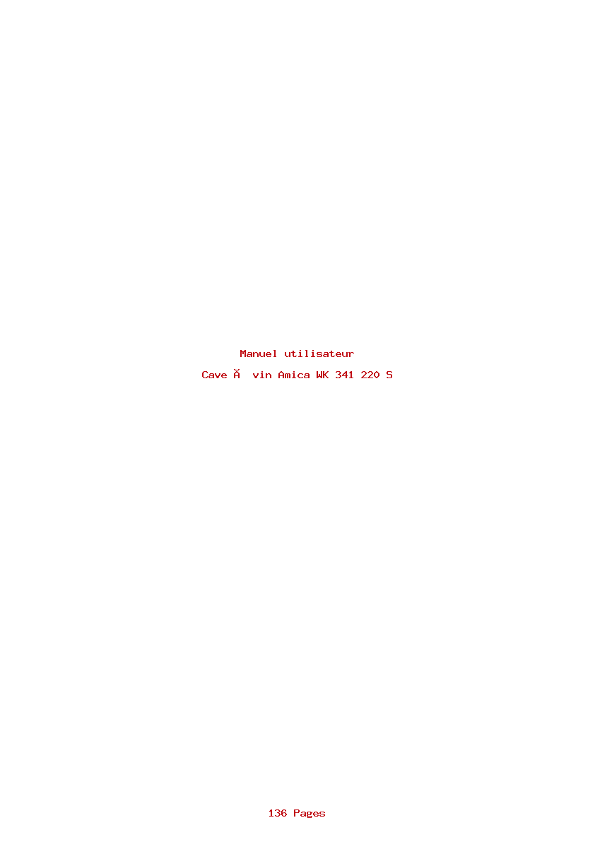 Page 1 de la notice Manuel utilisateur Amica WK 341 220 S