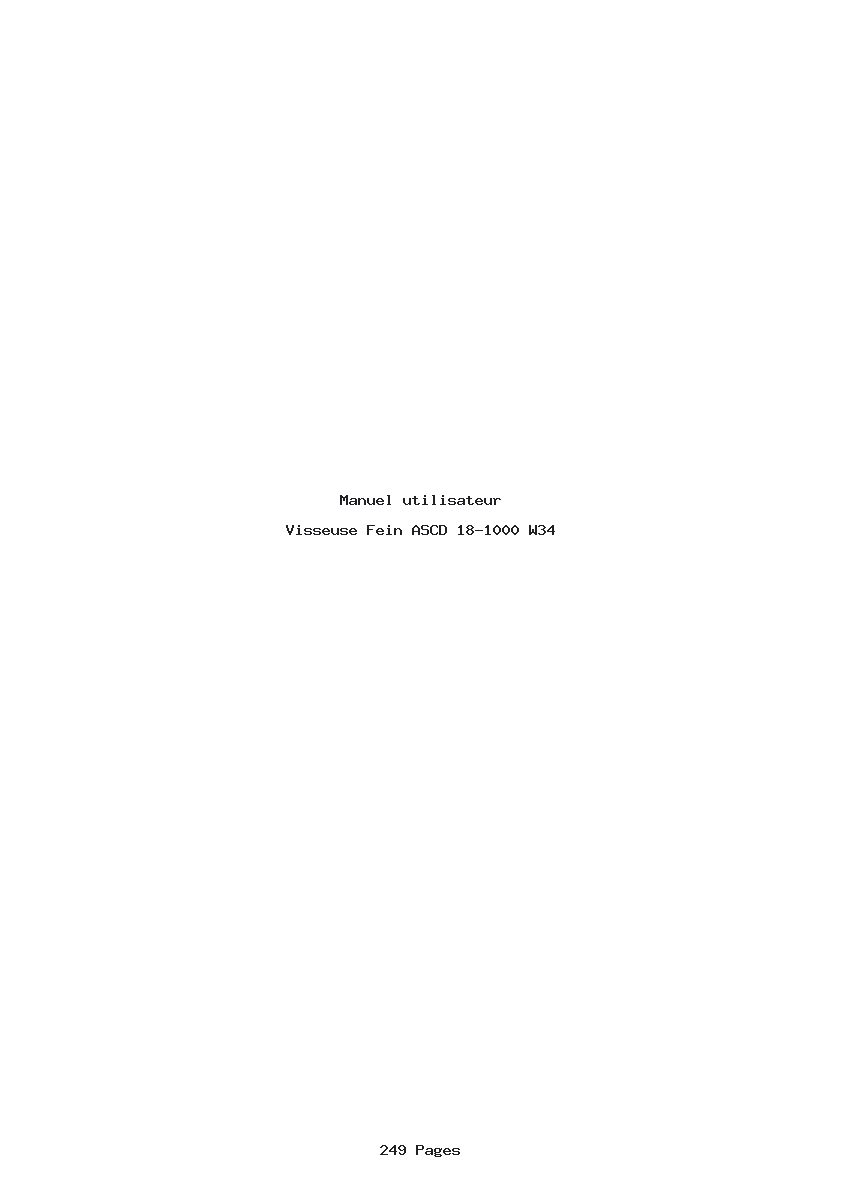 Page 1 de la notice Manuel utilisateur Fein ASCD 18-1000 W34