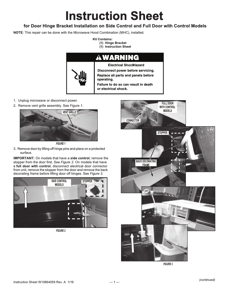 Page 1 de la notice Instructions / montage KitchenAid KMHC319ESS