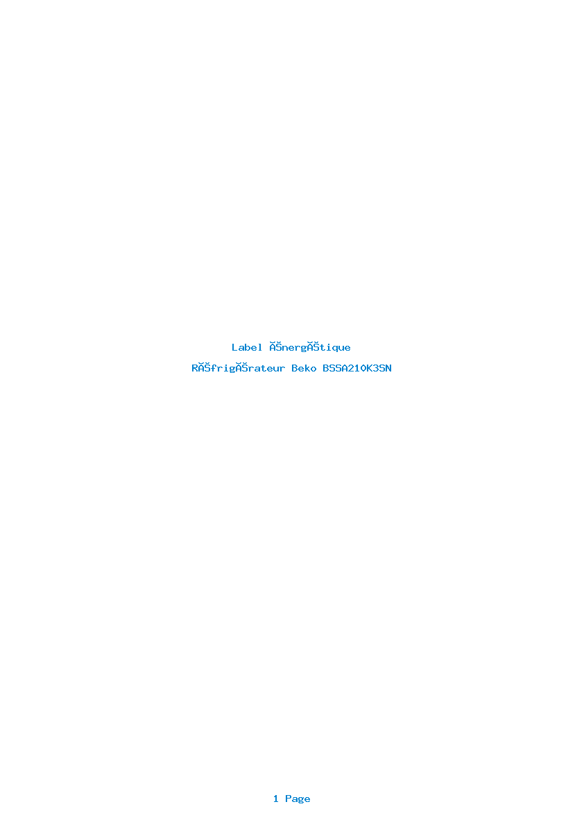 Image de la première page du manuel de l'appareil BSSA210K3SN