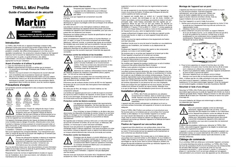 Page 1 de la notice Guide d'installation Martin Thrill Mini Profile