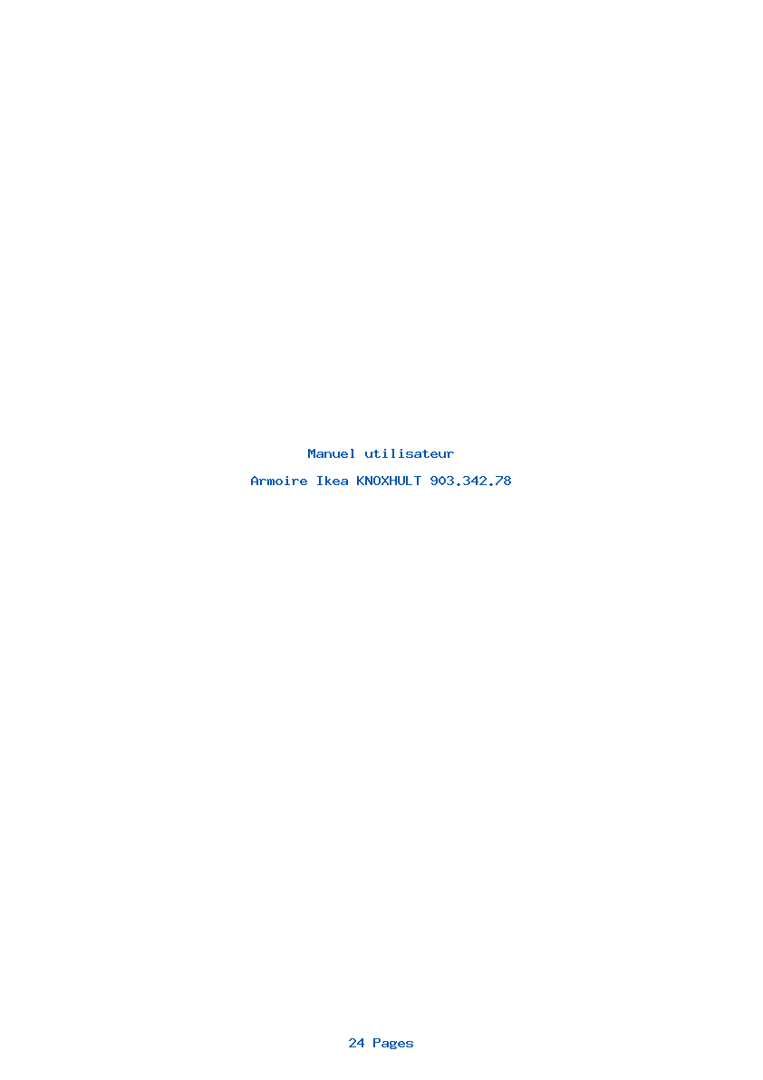 Page 1 de la notice Manuel utilisateur Ikea KNOXHULT 903.342.78