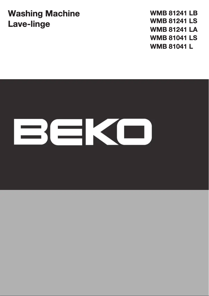 Page 1 de la notice Manuel utilisateur Beko WMB 81041 L