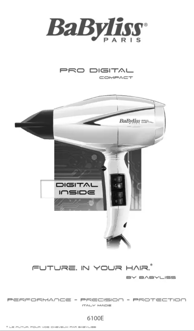 Page 1 de la notice Manuel utilisateur BaByliss 6100E