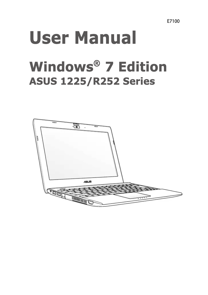Page 1 de la notice Manuel utilisateur Asus Eee PC R252B