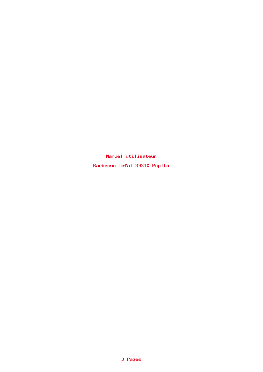 Page 1 de la notice Manuel utilisateur Tefal 39310 Pepito
