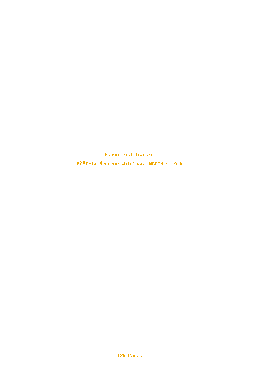 Page 1 de la notice Manuel utilisateur Whirlpool W55TM 4110 W