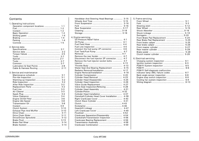 Page 1 de la notice Manuel utilisateur Honda Montesa Cota 4RT260 (2018)