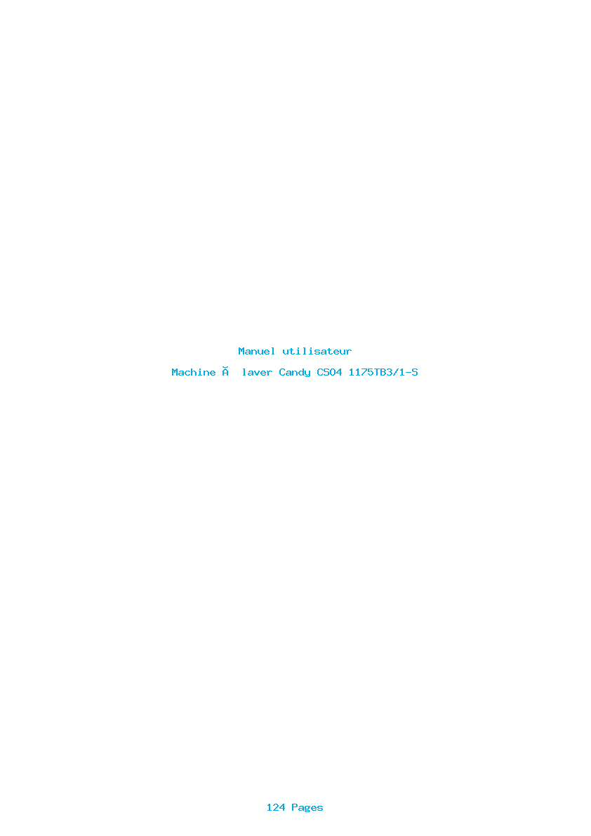 Page 1 de la notice Manuel utilisateur Candy CSO4 1175TB3/1-S