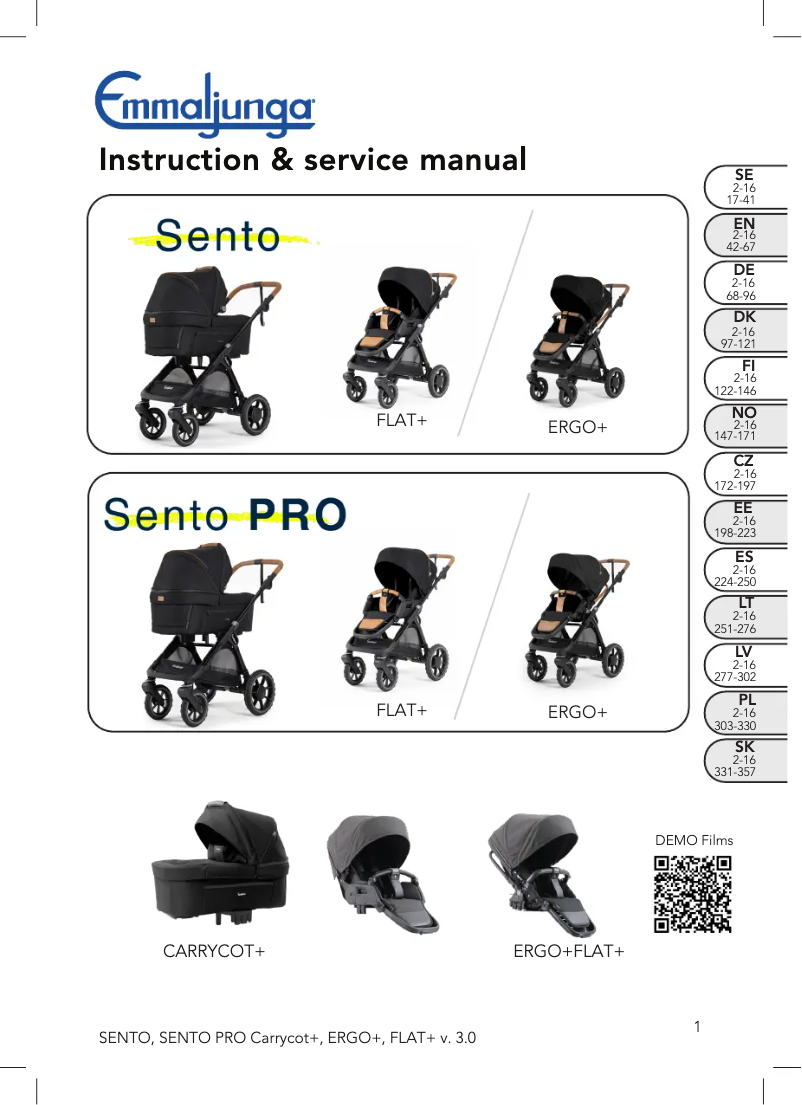 Página 1 del manual Manual de usuario Emmaljunga Sento Pro
