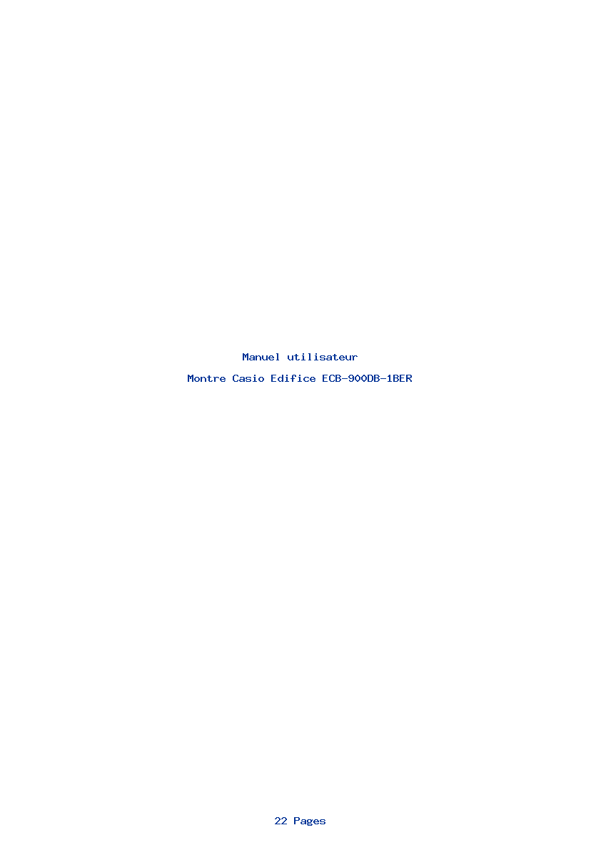 Image de la première page du manuel de l'appareil Edifice ECB-900DB-1BER