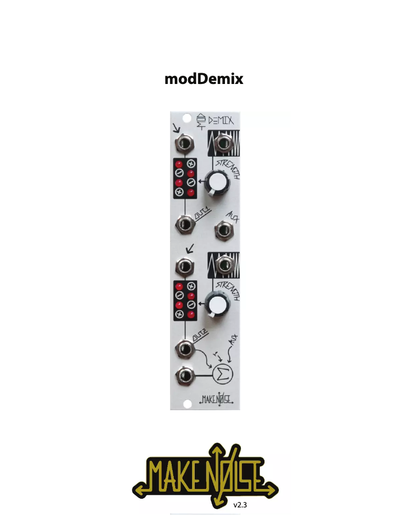 Page 1 de la notice Manuel utilisateur Make Noise ModDemix