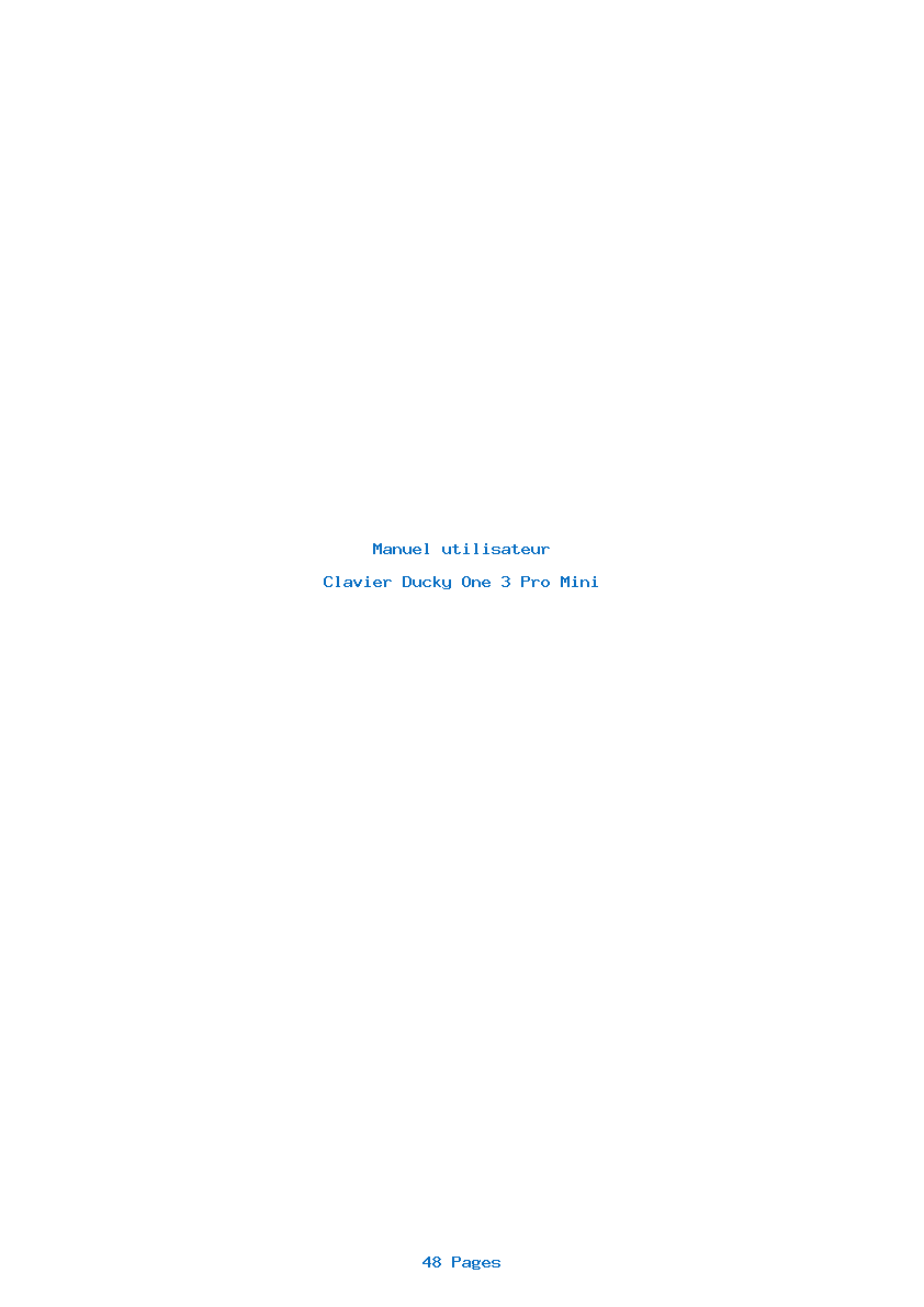 Page 1 de la notice Manuel utilisateur Ducky One 3 Pro Mini
