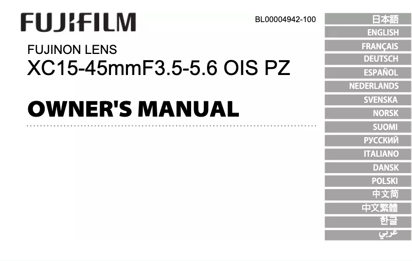 Página 1 del manual Manual de usuario Fujifilm XC 15-45mm f/3.5-5.6 OIS PZ