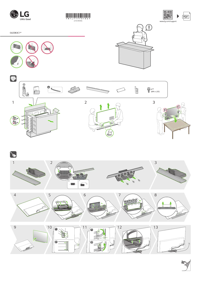 Page 1 of the manual Installation Guide LG OLED83C14LA