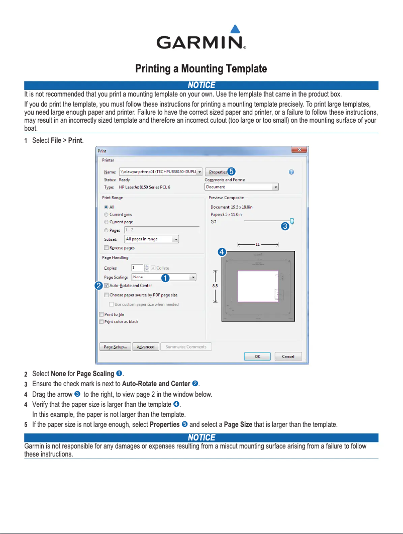 Page 1 de la notice Instructions / montage Garmin GPSMAP 7412