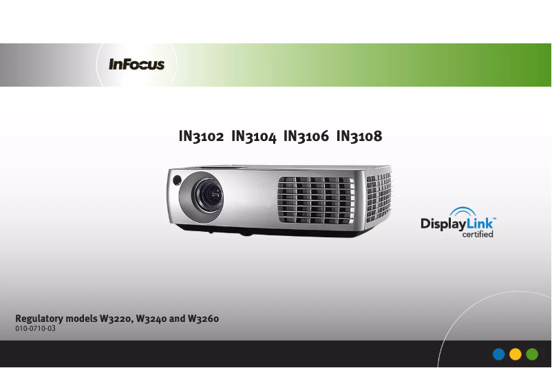 Page 1 de la notice Manuel utilisateur InFocus IN3104EP