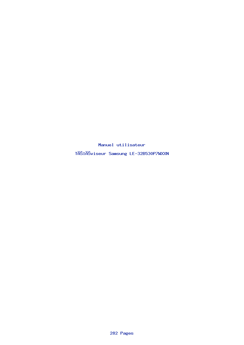 Page 1 de la notice Manuel utilisateur Samsung LE-32B530P7WXXN