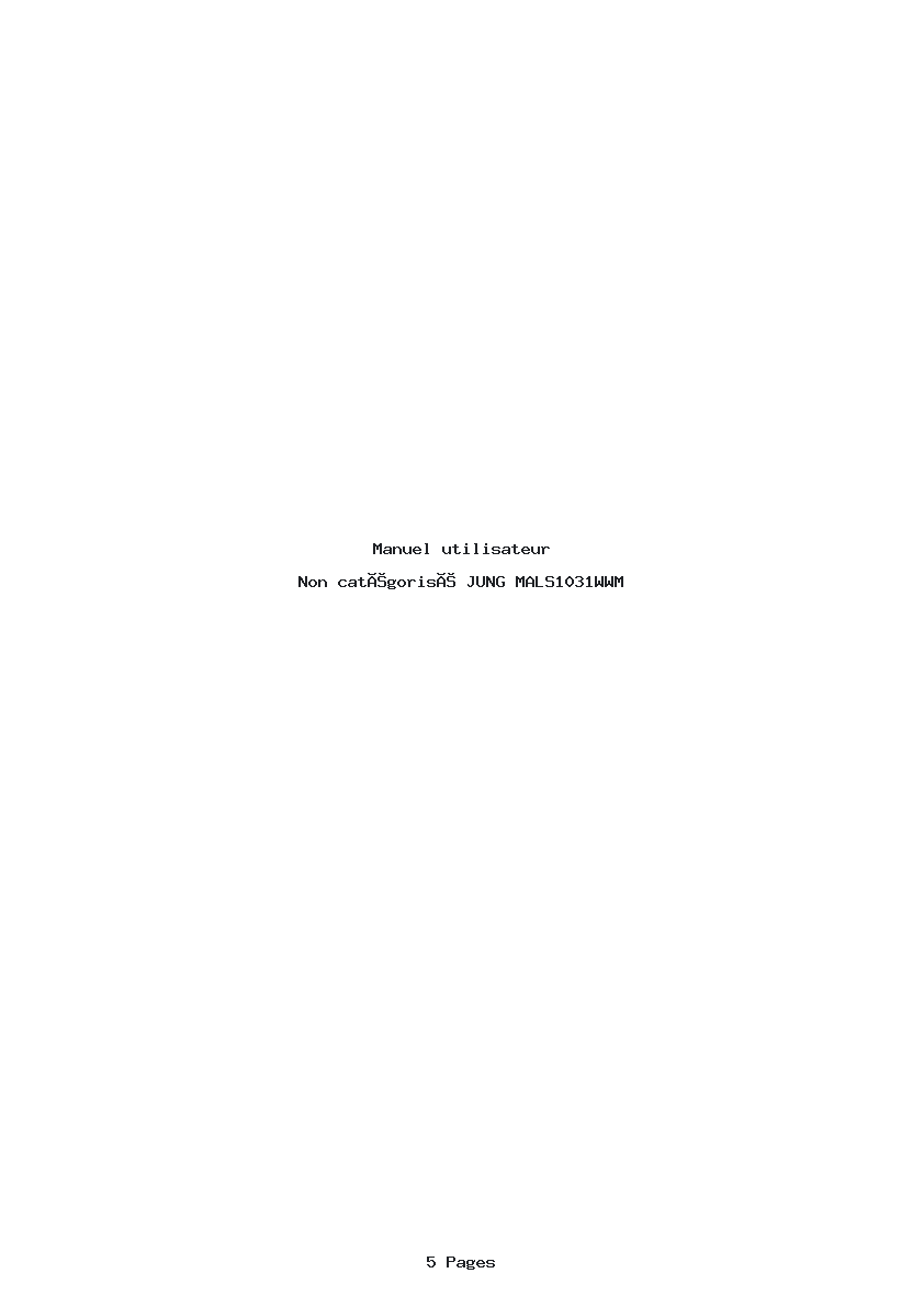 Page 1 de la notice Manuel utilisateur JUNG MALS1031WWM