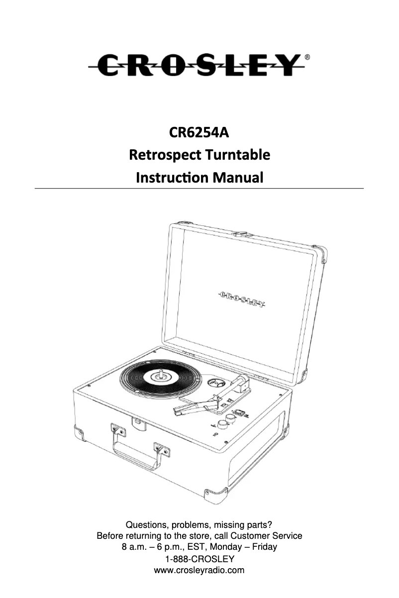 Page 1 de la notice Manuel utilisateur Crosley Retrospect CR6254A