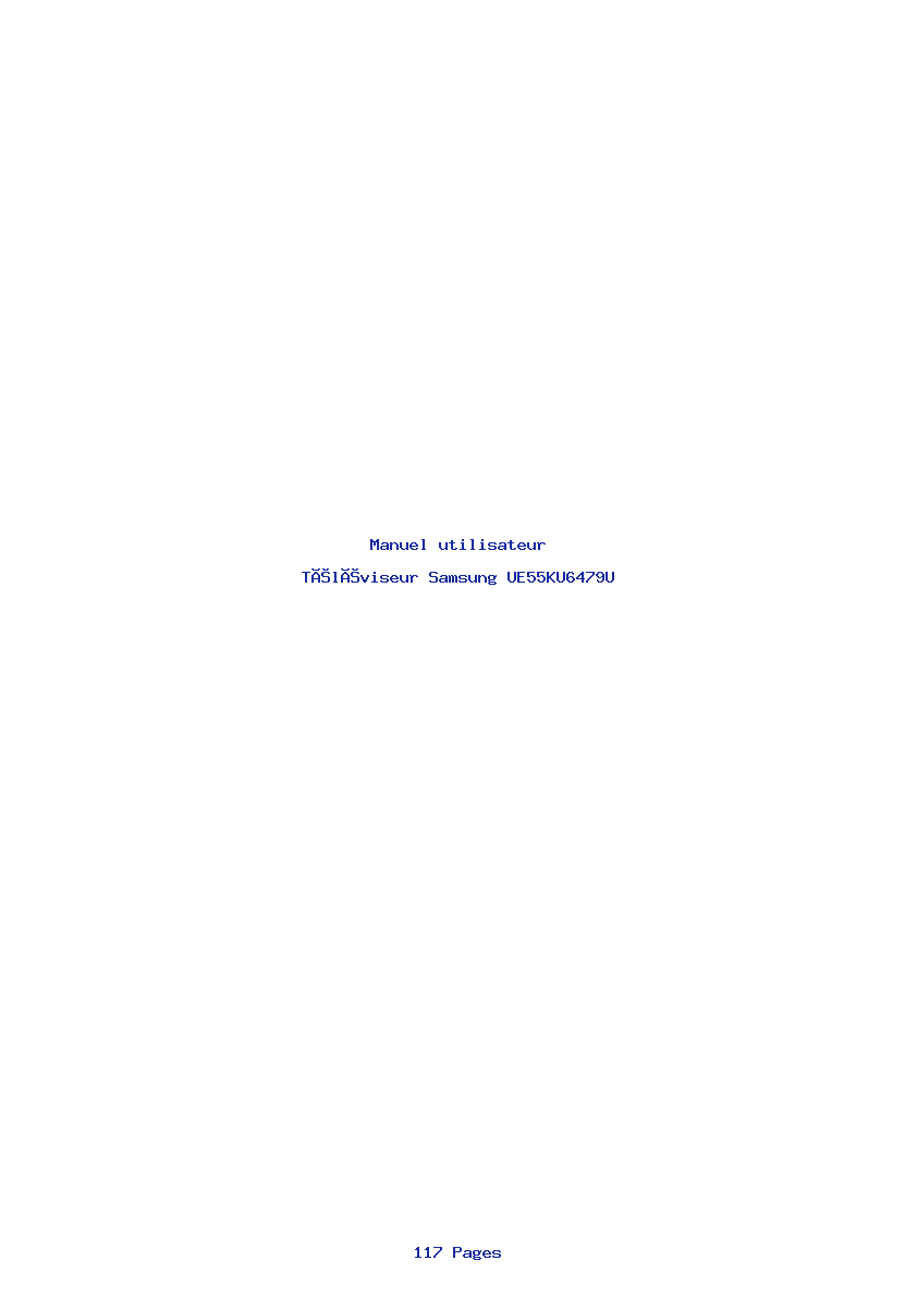 Page 1 de la notice Manuel utilisateur Samsung UE55KU6479U