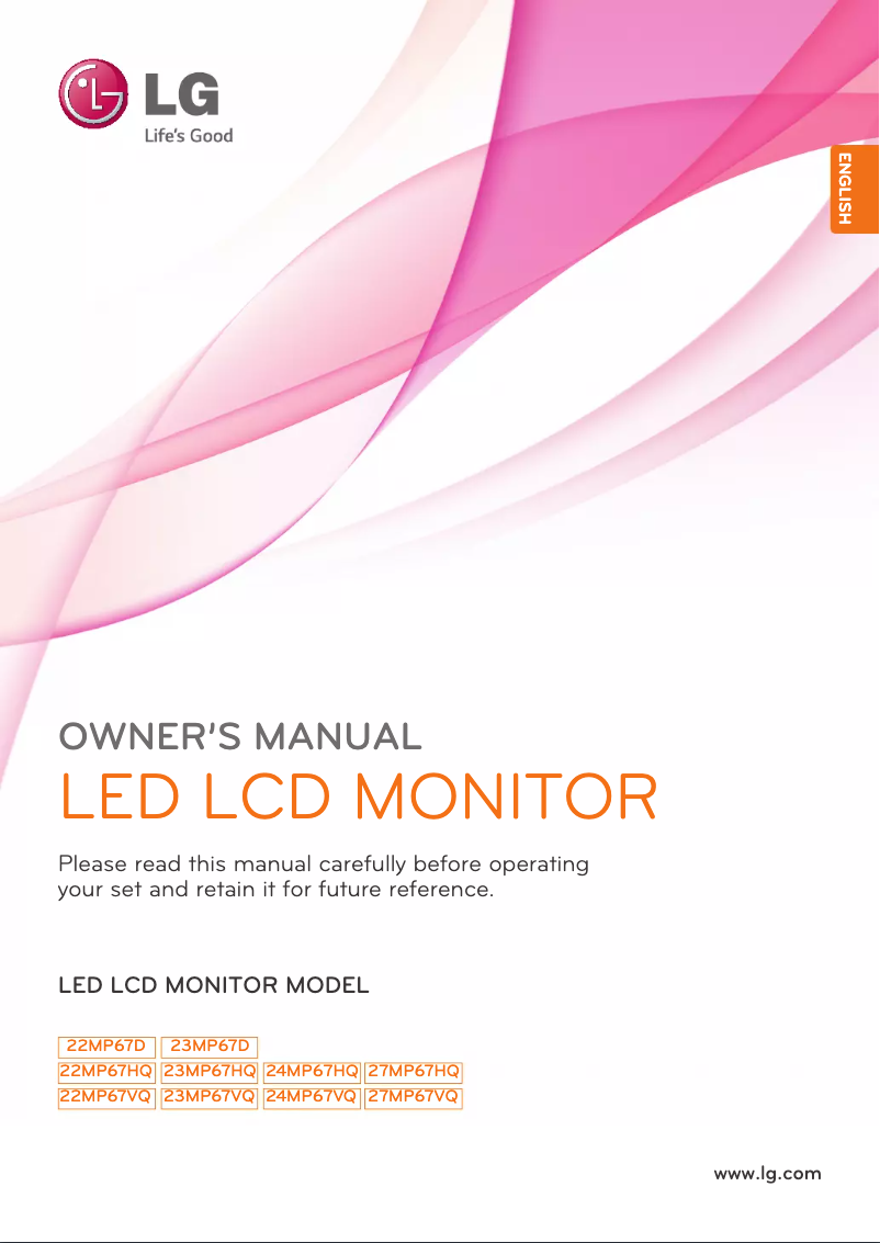 Page 1 de la notice Manuel utilisateur LG 23MP67D