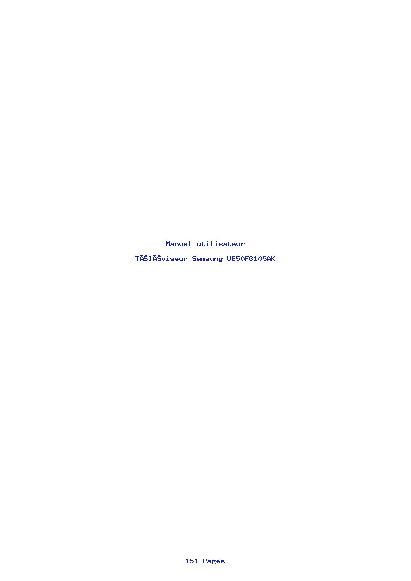 Page 1 de la notice Manuel utilisateur Samsung UE50F6105AK