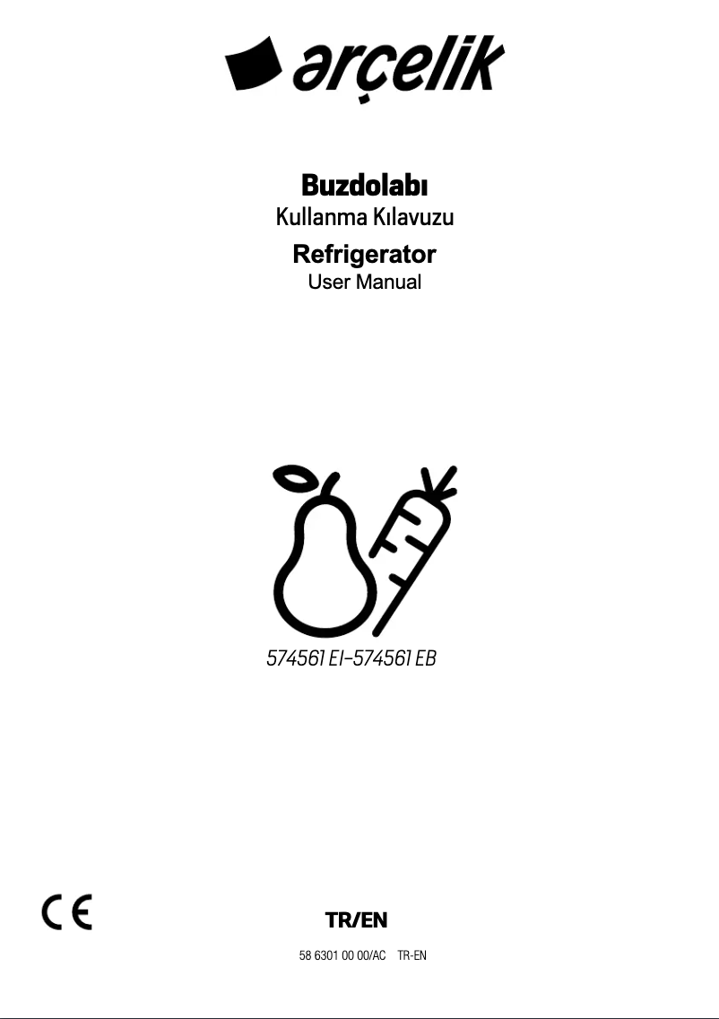 Page 1 de la notice Manuel utilisateur Arçelik 574561 EI