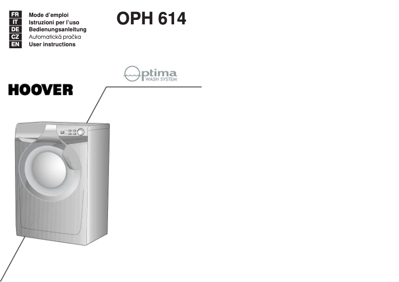 Página 1 del manual Manual de usuario Hoover OPH 614-86S