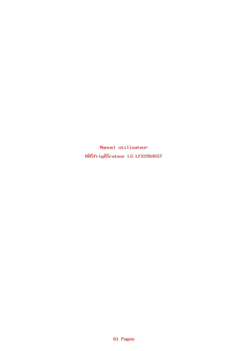 Page 1 de la notice Manuel utilisateur LG LFX29945ST