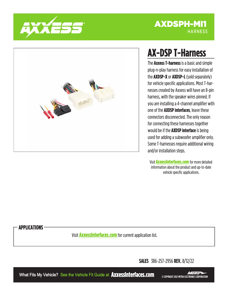 Page 1 de la notice Fiche technique AXESS AXDSPH-MI1