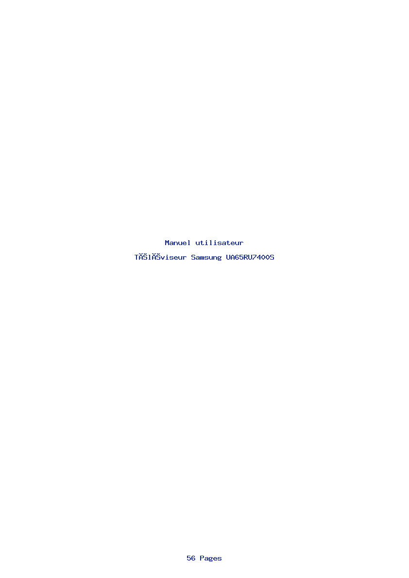 Page 1 de la notice Manuel utilisateur Samsung UA65RU7400S