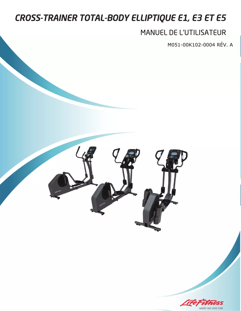 Page 1 de la notice Manuel utilisateur Life Fitness E1