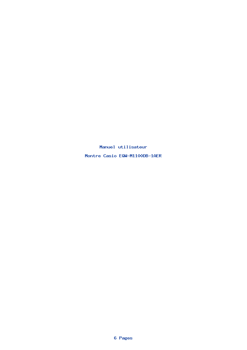 Page 1 de la notice Manuel utilisateur Casio EQW-M1100DB-1AER
