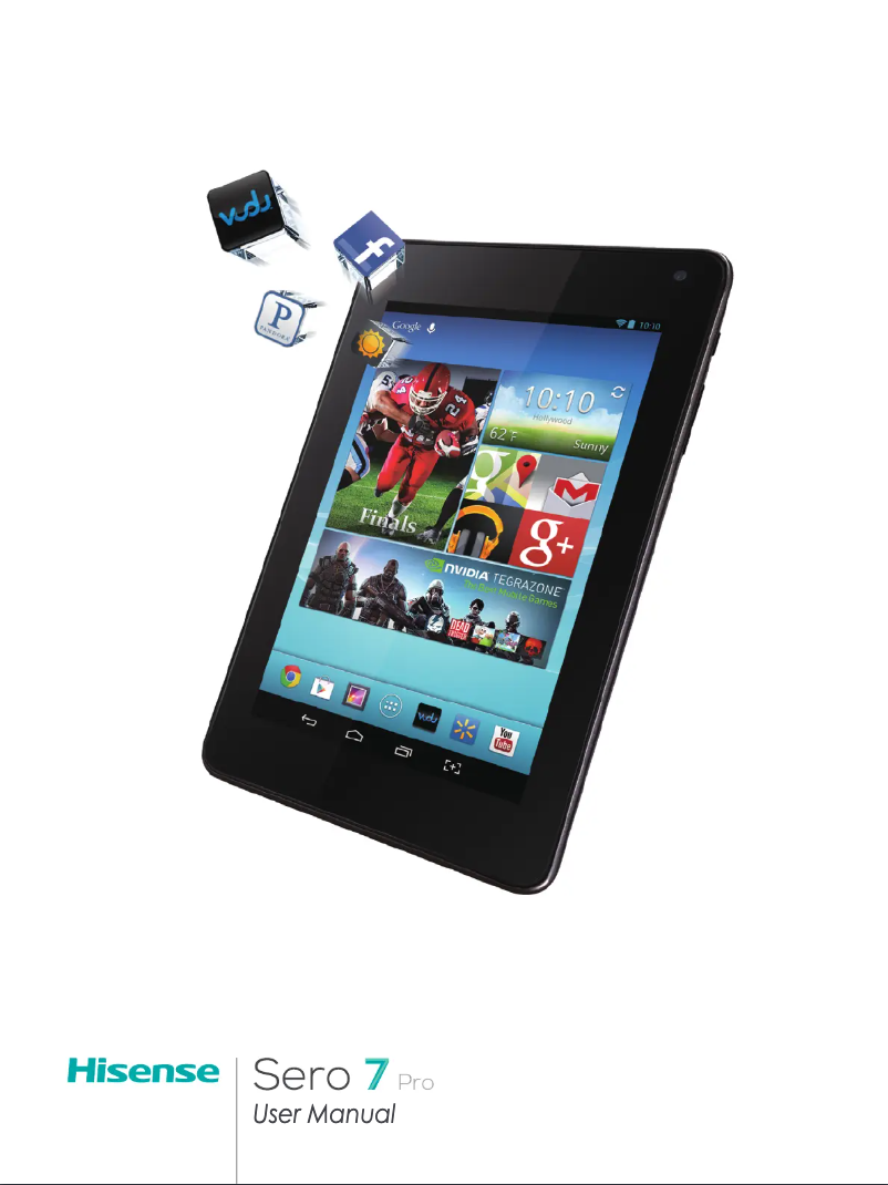 Page 1 de la notice Manuel utilisateur Hisense Sero 7 Pro