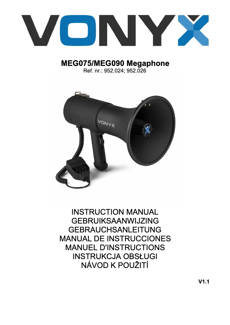 Page 1 de la notice Manuel utilisateur Vonyx MEG075