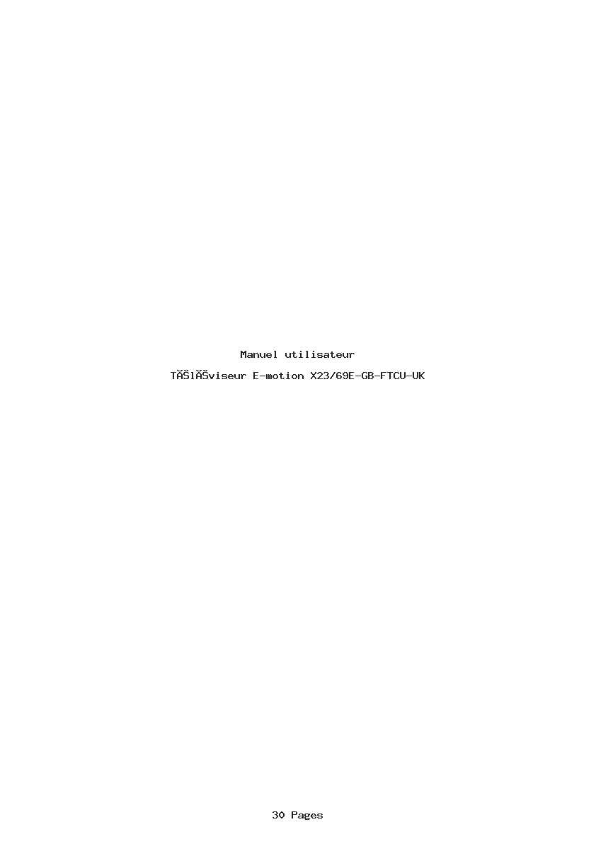 Page 1 de la notice Manuel utilisateur E-motion X23/69E-GB-FTCU-UK