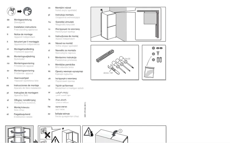 Page 1 of the manual Installation Guide Bosch KGN36NL3A
