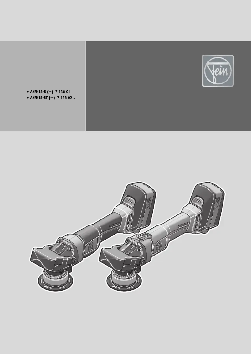 Page 1 de la notice Manuel utilisateur Fein AKFH 18-5 Select