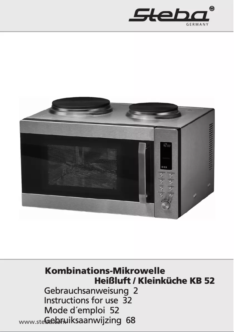 Page 1 de la notice Manuel utilisateur Steba KB 52