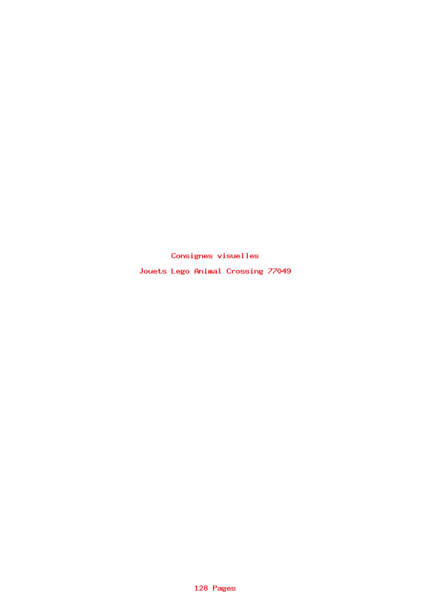Page 1 de la notice Consignes visuelles Lego Animal Crossing 77049