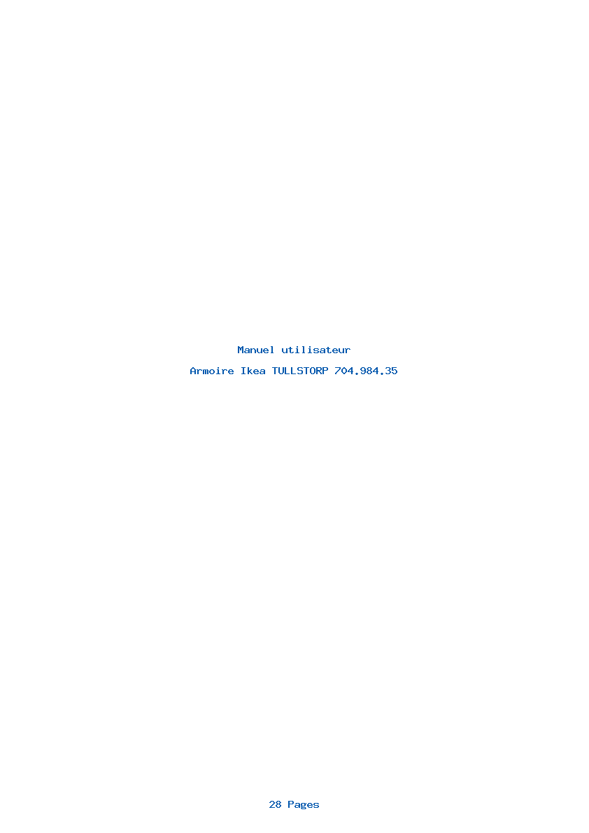 Page 1 de la notice Manuel utilisateur Ikea TULLSTORP 704.984.35