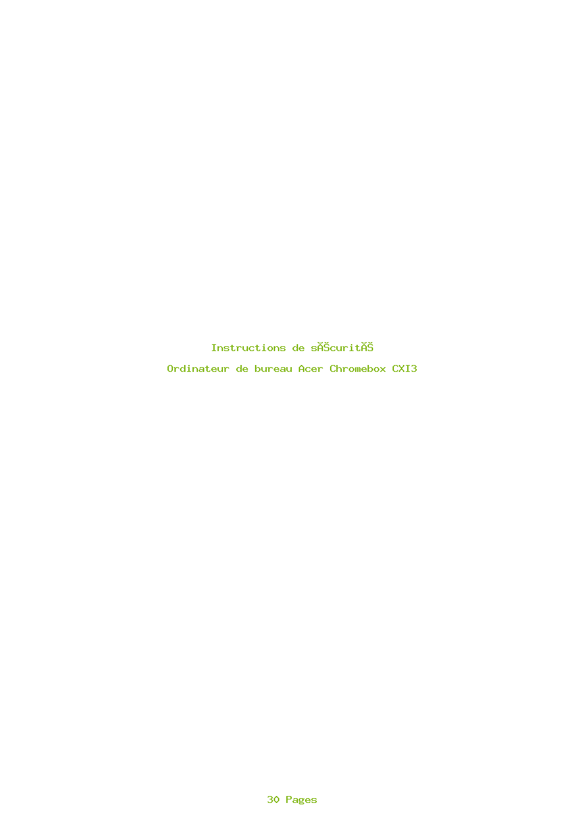 Image de la première page du manuel de l'appareil Chromebox CXI3