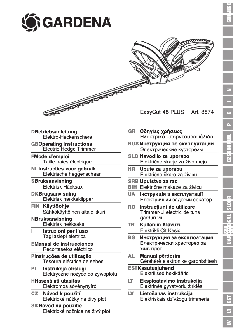 Page 1 de la notice Manuel utilisateur Gardena EasyCut 48 Plus