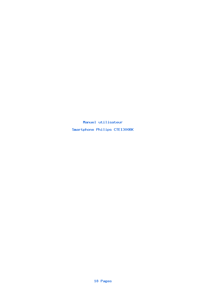 Page 1 de la notice Manuel utilisateur Philips CTE1300BK